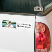 Gelbe Labrador- und Dad See-Ansicht 2 Autoaufkleber (Auf Lkw)