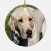 Gelbe Labrador-Verzierung Keramik Ornament (Hinten)