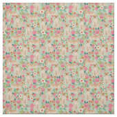 Gelbe Labrador-Vintage Blütenminze Stoff (Muster)