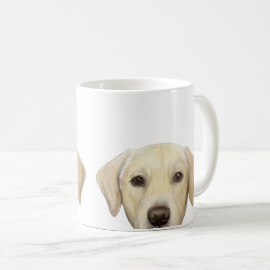 Gelbe Labrador-Vorlage durch miart Kaffeetasse (VorderseiteRechts)