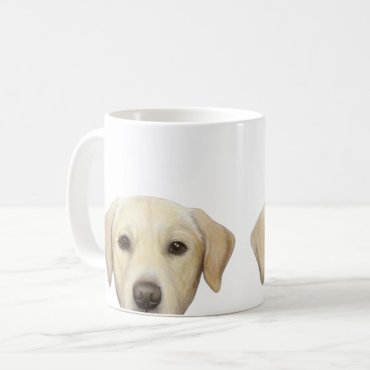 Gelbe Labrador-Vorlage durch miart Kaffeetasse (Vorderseite Links)