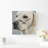 Gelbe Labrador-Wandklemme Quadratische Wanduhr (Zuhause)