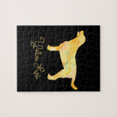 Gelbe Labrador Watercolor-Design Puzzle (Horizontal)