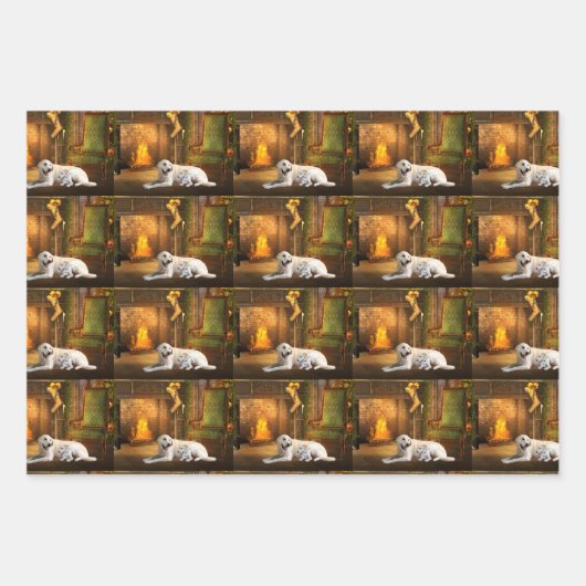 Gelbe Labrador Weihnachten Geschenkpapier Set (Vorderseite 3)