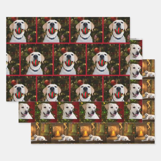 Gelbe Labrador Weihnachten Geschenkpapier Set (Set)
