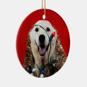 Gelbe Labrador Weihnachten Keramikornament (Rechts)