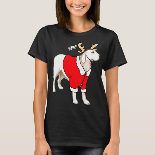 Gelbe Labrador Weihnachten T-Shirt (Vorderseite)