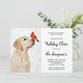 Gelbe Labrador Weihnachts-Kardinal - Niedlicher La Einladung (Stehend Vorderseite)