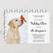 Gelbe Labrador Weihnachts-Kardinal - Niedlicher La Einladung (Vorne/Hinten)