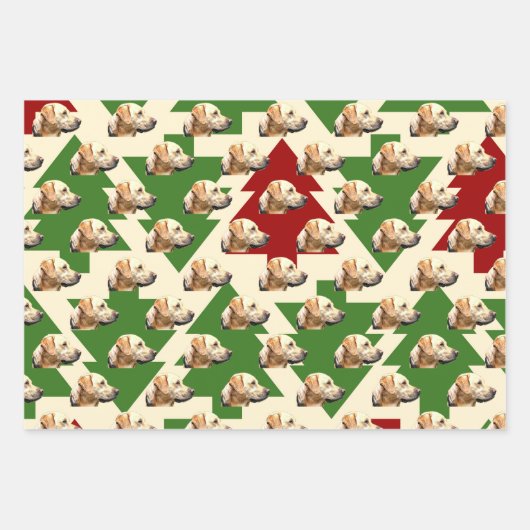 Gelbe Labrador Weihnachtshund Geschenkpapier Set (Vorderseite 2)