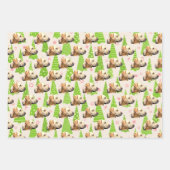 Gelbe Labrador Weihnachtshund Geschenkpapier Set (Vorderseite)
