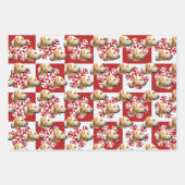 Gelbe Labrador Weihnachtshund Geschenkpapier Set (Vorderseite 3)