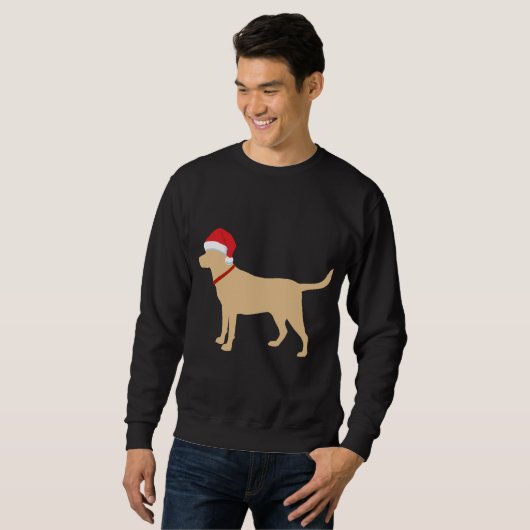 Gelbe Labrador Weihnachtsmannmütze Niedlich Labrad Sweatshirt (Vorne ganz)