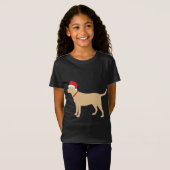 Gelbe Labrador Weihnachtsmannmütze Niedlich Labrad T-Shirt (Vorne ganz)