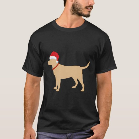 Gelbe Labrador Weihnachtsmannmütze Niedlich Labrad T-Shirt (Vorderseite)