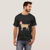 Gelbe Labrador Weihnachtsmannmütze Niedlich Labrad T-Shirt (Vorne ganz)
