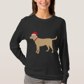 Gelbe Labrador Weihnachtsmannmütze Niedlich Labrad T-Shirt (Vorderseite)