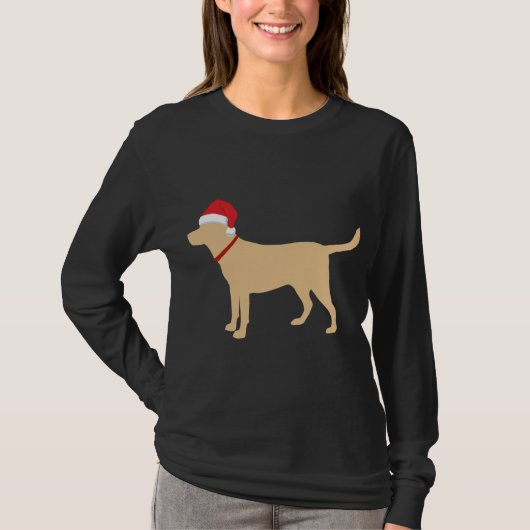Gelbe Labrador Weihnachtsmannmütze Niedlich Labrad T-Shirt (Vorderseite)
