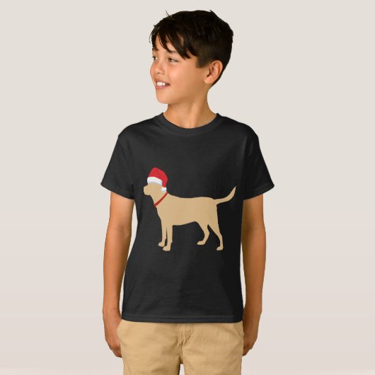 Gelbe Labrador Weihnachtsmannmütze Niedlich Labrad T-Shirt (Vorne ganz)