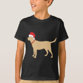 Gelbe Labrador Weihnachtsmannmütze Niedlich Labrad T-Shirt (Vorderseite)
