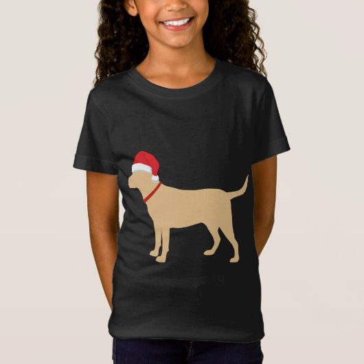 Gelbe Labrador Weihnachtsmannmütze Niedlich Labrad T-Shirt (Vorderseite)