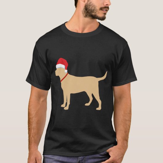 Gelbe Labrador Weihnachtsmannmütze Niedlich Labrad T-Shirt (Vorderseite)