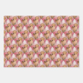 gelbe Labrador Welpe Butterfly Tiermuster Geschenkpapier Set (Vorderseite 2)