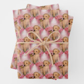 gelbe Labrador Welpe Butterfly Tiermuster Geschenkpapier Set (Beispiel)