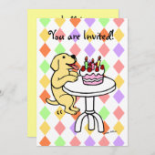 Gelbe Labrador Welpe Einladungen zum Geburtstag (Vorne/Hinten)