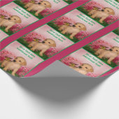 Gelbe Labrador Welpe Hunde Kunst Personalisiert Geschenkpapier (Ecke)