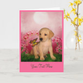 Gelbe Labrador Welpen Hund Art Foto-Karte Karte (Gelbe Blume)