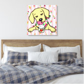 Gelbe Labrador Welpeneis Leinwanddruck (Insitu (Schlafzimmer))