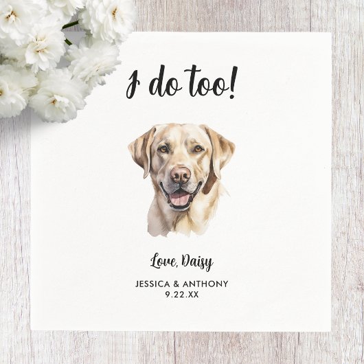 Gelbe Labradora-Hochzeit Serviette