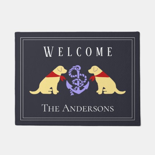 Gelbe Labradors und Anker-Seefußmatte Fußmatte (Vorderseite)