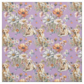 Gelbe Labradors und Wildblumen Muster Stoff (Muster)
