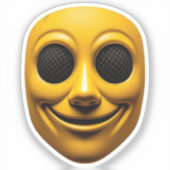 Gelbe Lächelmaske Aufkleber (Vorderseite)