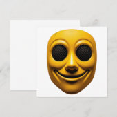 Gelbe Lächelmaske Einladung (Vorne/Hinten)