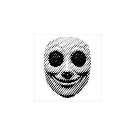 Gelbe Lächelmaske Gummistempel (Prägung)