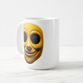 Gelbe Lächelmaske Kaffeetasse (Vorderseite Links)
