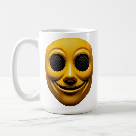 Gelbe Lächelmaske Kaffeetasse (Links)