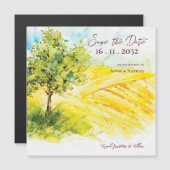 Gelbe Landschaft auf dem Bauernhof Hochzeit retten Magnetkarte (Vorne/Hinten)