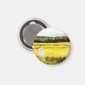 Gelbe Landschaft Magnet (Vorderseite/Rückseite)