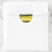 Gelbe Landschaft Runder Aufkleber (Tasche)