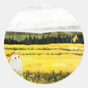 Gelbe Landschaft Runder Aufkleber