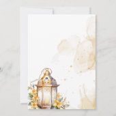 Gelbe Laternenblume Save the Date Hochzeit im Herb (Rückseite)