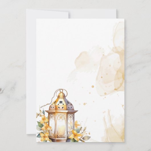 Gelbe Laternenblume Save the Date Hochzeit im Herb (Rückseite)