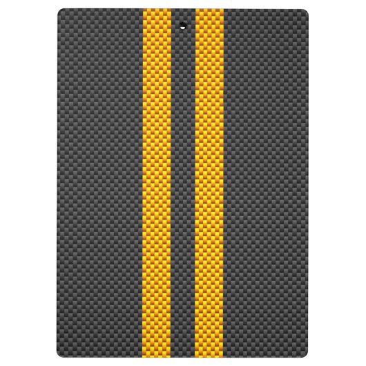 Gelbe laufende Streifen-Kohlenstoff-Faser-Art Klemmbrett (Rückseite)