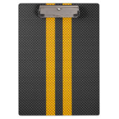 Gelbe laufende Streifen-Kohlenstoff-Faser-Art Klemmbrett (Vorderseite)