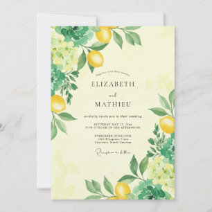 Gelbe lebendige Amalfi-Hochzeit Einladung