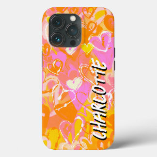 Gelbe lebendige Zitrusfrüchte Burst: Graffiti-Herz Case-Mate iPhone Hülle
